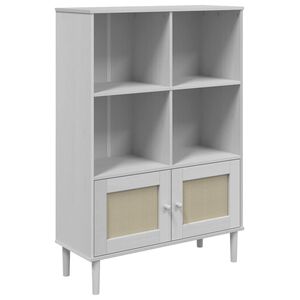vidaXL Estanter&iacute;a SENJA aspecto rat&aacute;n madera pino blanco 90x35x130 cm
