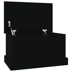 vidaXL Ba&uacute;l de almacenaje madera contrachapada negro 50x30x28 cm