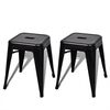 vidaXL Taburetes apilables 2 unidades de metal negro
