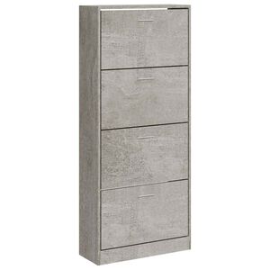 vidaXL Zapatero madera contrachapada gris hormig&oacute;n 63x24x147 cm