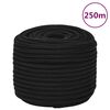 vidaXL Cuerda de trabajo poli&eacute;ster negro 14 mm 250 m