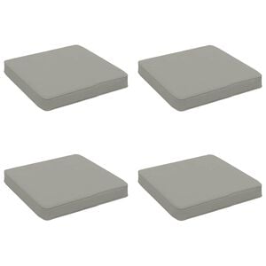 vidaXL Cojines de Asiento de 4 Piezas VUGHT 4 uds. 100% Poli&eacute;ster Gris