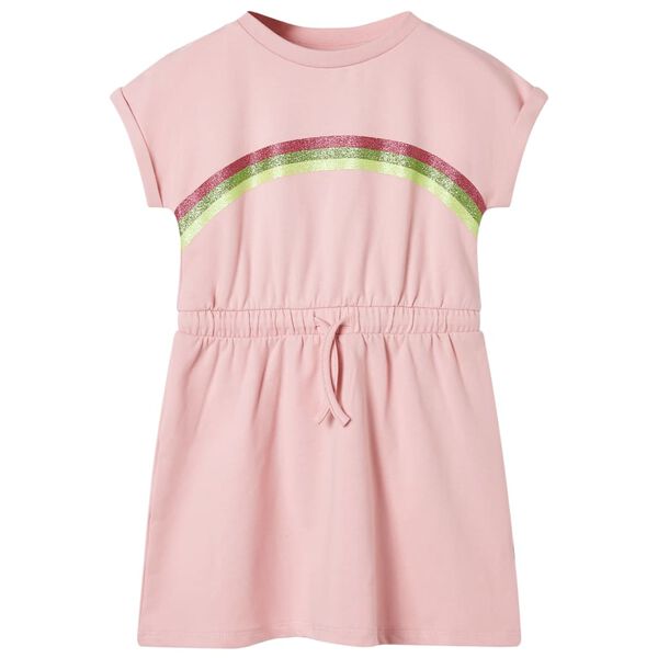 Vestido infantil con cord&oacute;n rosa claro 128