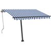 vidaXL Toldo de pie retr&aacute;ctil manual azul y marr&oacute;n 350x250 cm