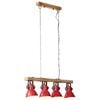 vidaXL L&aacute;mpara de techo rojo desgastado 25 W E27 90x24x111 cm
