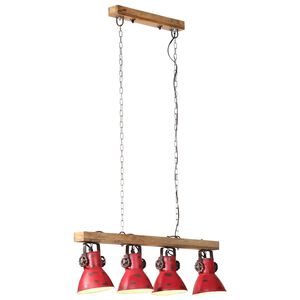 vidaXL L&aacute;mpara de techo rojo desgastado 25 W E27 90x24x111 cm