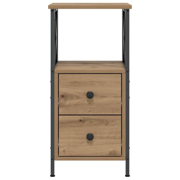 vidaXL Mesita de noche madera ingenier&iacute;a roble artisan 34x35,5x70 cm
