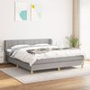vidaXL Cama box spring con colch&oacute;n tela gris claro 160x200 cm