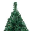 vidaXL Árbol de Navidad preiluminado con luces y bolas verde 210 cm