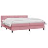 vidaXL Cama box spring con colch&oacute;n terciopelo rosa 180x220 cm