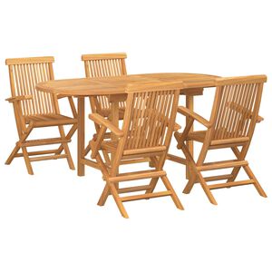 vidaXL Conjunto de Comedor de Jard&iacute;n 5 uds. Marr&oacute;n