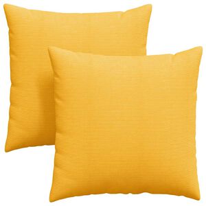 vidaXL Cojines de sof&aacute; 2 pcs Amarillo Claro 60 x 60 cm Tela de pana