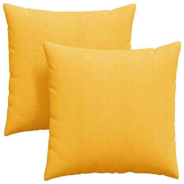 vidaXL Cojines de sof&aacute; 2 pcs Amarillo Claro 60 x 60 cm Tela de pana
