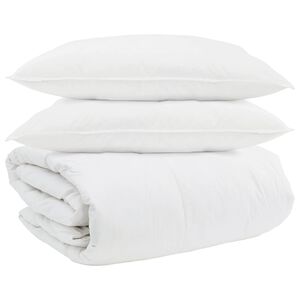 vidaXL Juego de Edred&oacute;n con almohada 3 uds. Pluma de pato