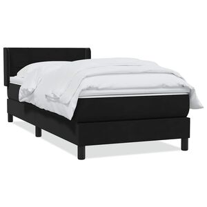 vidaXL Cama box spring con colch&oacute;n cuero sint&eacute;tico negro 80x220 cm