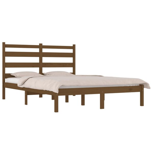 vidaXL Estructura de cama madera maciza de pino marrón miel 200x200 cm