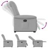 vidaXL Sill&oacute;n reclinable elevable de tela gris nube