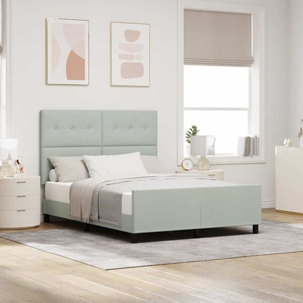 vidaXL Cama tipo Box Spring Gris claro 160 x 200 cm Terciopelo