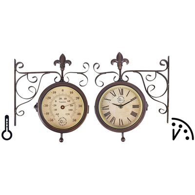 Reloj de estación con termómetro, Esschert Design TF005
