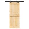 vidaXL Puerta corredera con herrajes madera maciza de pino 80x210 cm