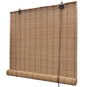vidaXL Persianas enrollables de bamb&uacute; marr&oacute;n 120x220 cm