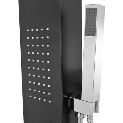 vidaXL Sistema de panel de ducha aluminio negro mate