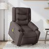 vidaXL Sill&oacute;n masaje el&eacute;ctrico reclinable elevable tela marr&oacute;n oscuro