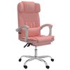 vidaXL Silla de oficina reclinable cuero sint&eacute;tico rosa