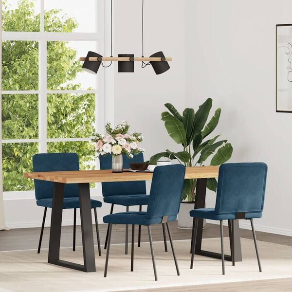 vidaXL Sillas de comedor 4 unidades terciopelo azul