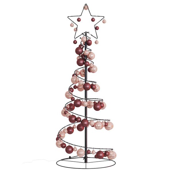 VidaXL LED para &aacute;rbol de Navidad con bolas 80 LED blanco c&aacute;lido 120 cm