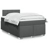 vidaXL Cama box spring con colch&oacute;n tela gris oscuro 120x190 cm