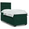 vidaXL Cama box spring con colch&oacute;n terciopelo verde oscuro 90x200 cm