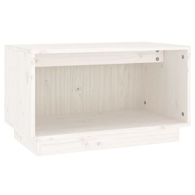 vidaXL Mueble de TV de madera maciza de pino blanco 60x35x35 cm