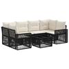 vidaXL Conjunto de sof&aacute;s de jard&iacute;n 7 uds. Negro 55 x 55 x 37 cm