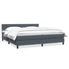 vidaXL Cama box spring con colch&oacute;n terciopelo gris oscuro 200x210 cm