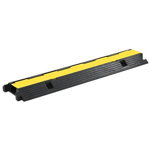 vidaXL Protector de cables rampa 1 canal goma 100 cm