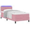 vidaXL Cama Box Spring LED con colch&oacute;n Rosa 100 x 200 cm Terciopelo