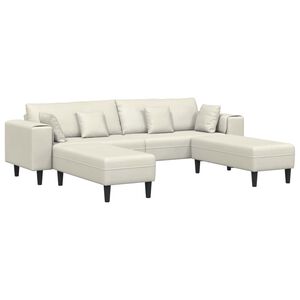 vidaXL Sof&aacute; 3 uds. Crema Terciopelo