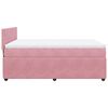 vidaXL Cama box spring con colch&oacute;n terciopelo rosa 160x200 cm