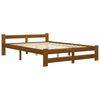 vidaXL Estructura cama sin colch&oacute;n madera pino marr&oacute;n miel 120x200 cm