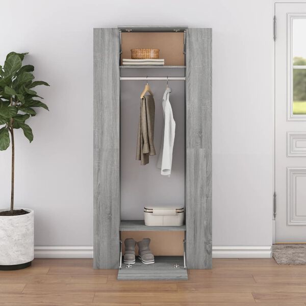 vidaXL Mueble de recibidor 2 uds madera contrachapada gris Sonoma