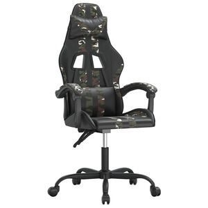vidaXL Silla gaming cuero sint&eacute;tico negro y camuflaje