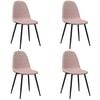vidaXL Sillas de comedor 4 unidades terciopelo rosa