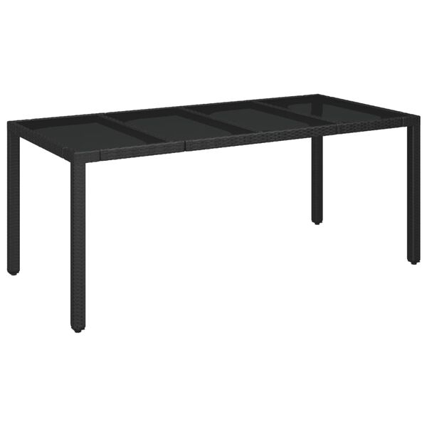 vidaXL Set de comedor de jard&iacute;n 7 pzas y cojines rat&aacute;n sint&eacute;tico negro