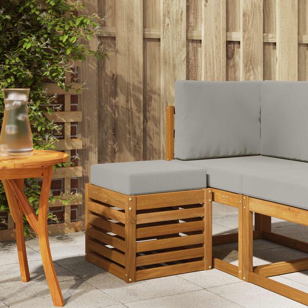 vidaXL Banco de taburete exterior Madera de Acacia S&oacute;lida Natural