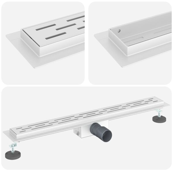 vidaXL Drenaje de ducha con dise&ntilde;o de l&iacute;nea Plateado 80 cm