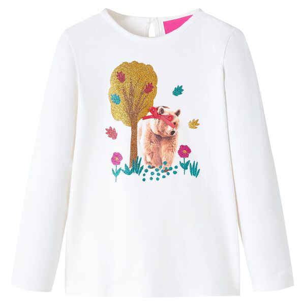 Camiseta infantil de manga larga color crudo 92