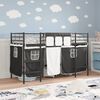 vidaXL Estructura de Cama Alta para Ni&ntilde;os con Cortinas Negro