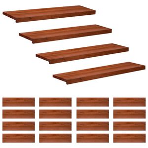 vidaXL Alfombras para escalones 20 uds. 90 x 30 x 2 cm Marr&oacute;n