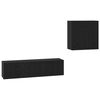vidaXL Conjunto de mueble de TV 4 uds. Roble Negro